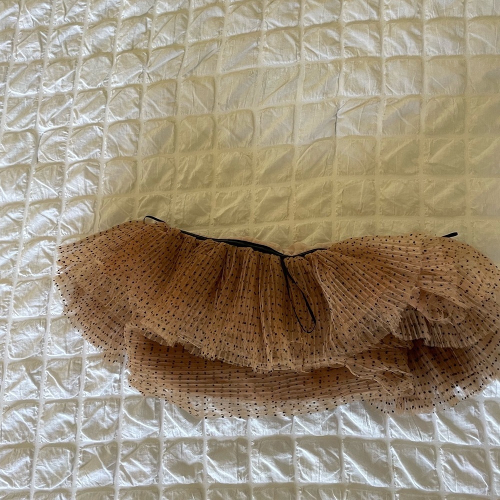 Zara Tan Ruffled Off-Shoulder Blouse - Picture 9 of 14